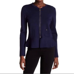 NWT - Tommy Hilfiger navy knit jacket with zip up front, size M.